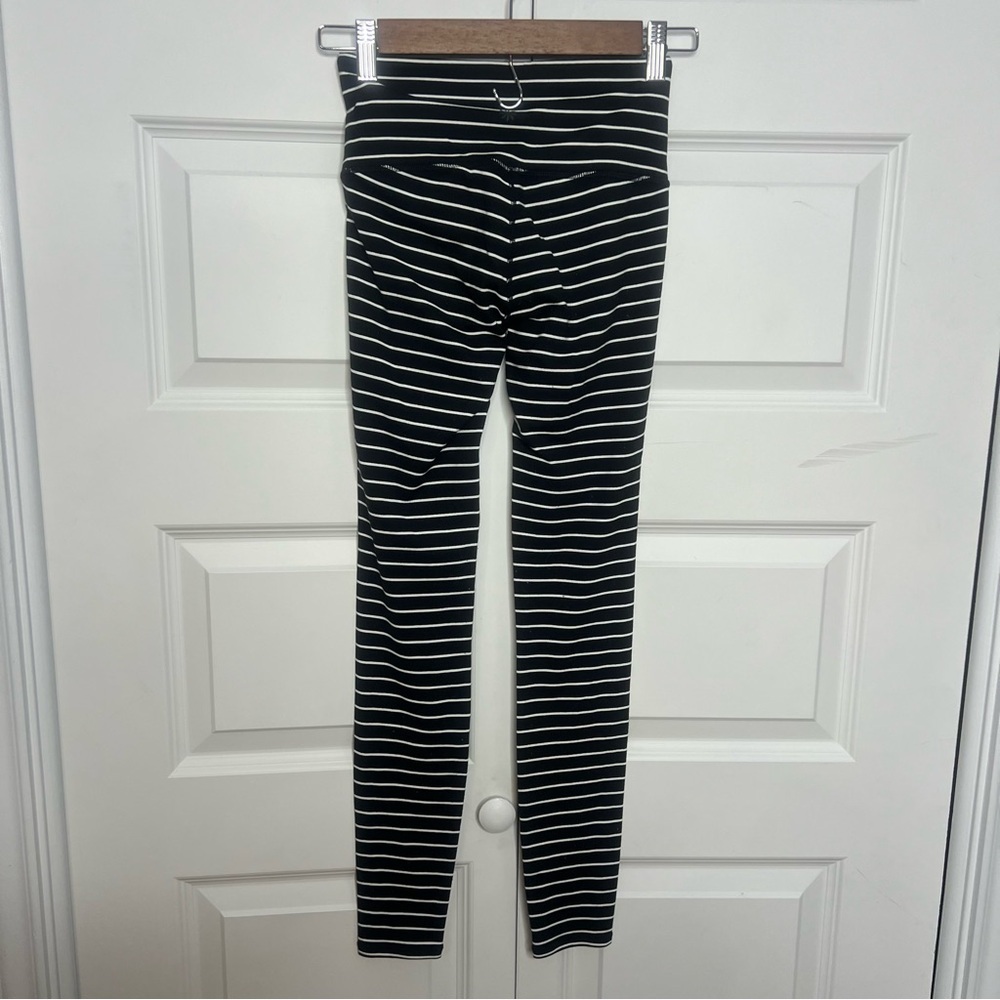 Athleta Striped Leggings – Size XXS – Black & White High Rise - Picture 3 of 4